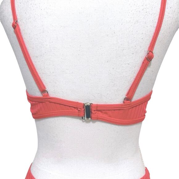 Sand & Bliss Swimwear Bikini Top & Bottom Size Medium Vermillion Orange - Picture 5 of 12